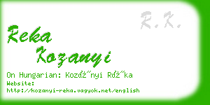 reka kozanyi business card